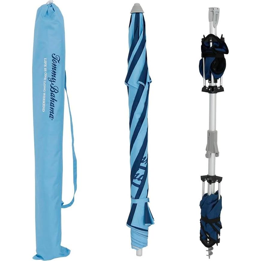 Sombrilla de Playa Tommy Bahama 2.1m con Mesa y Ancla