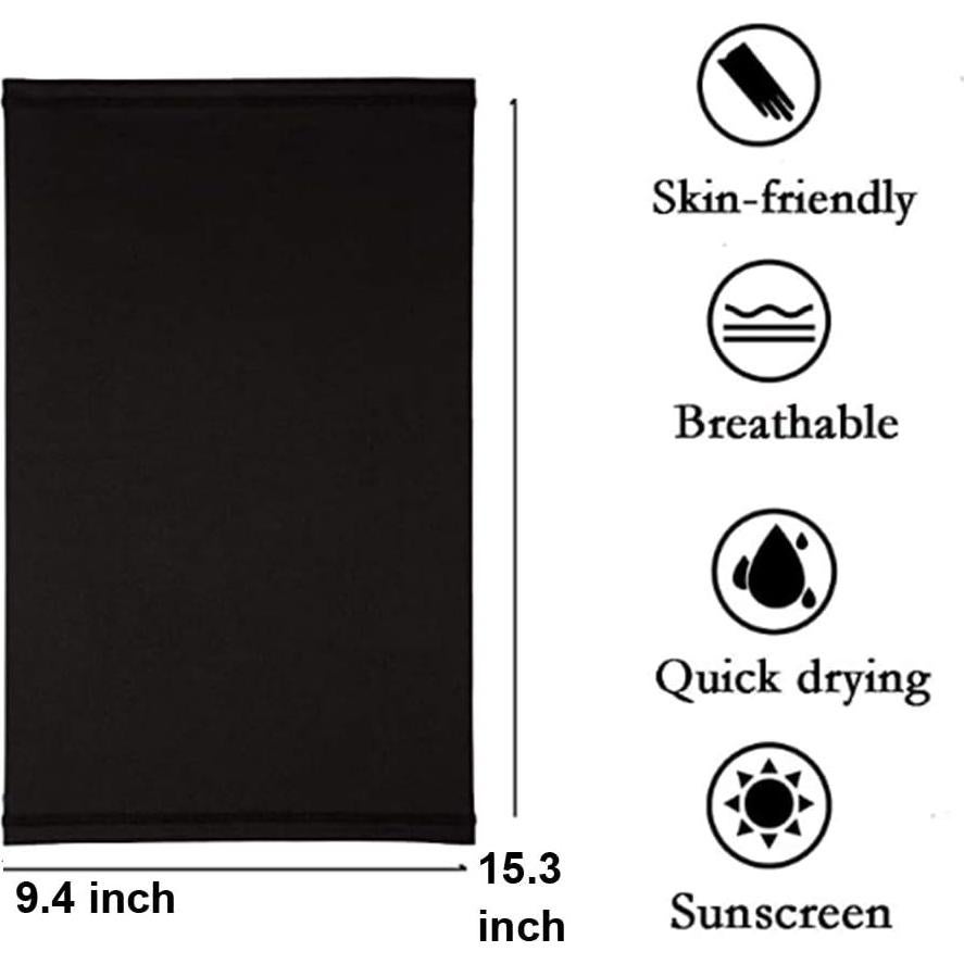 Gaiter de Cuello UV Negro para Hombres y Mujeres - Bufanda Facial Multifuncional