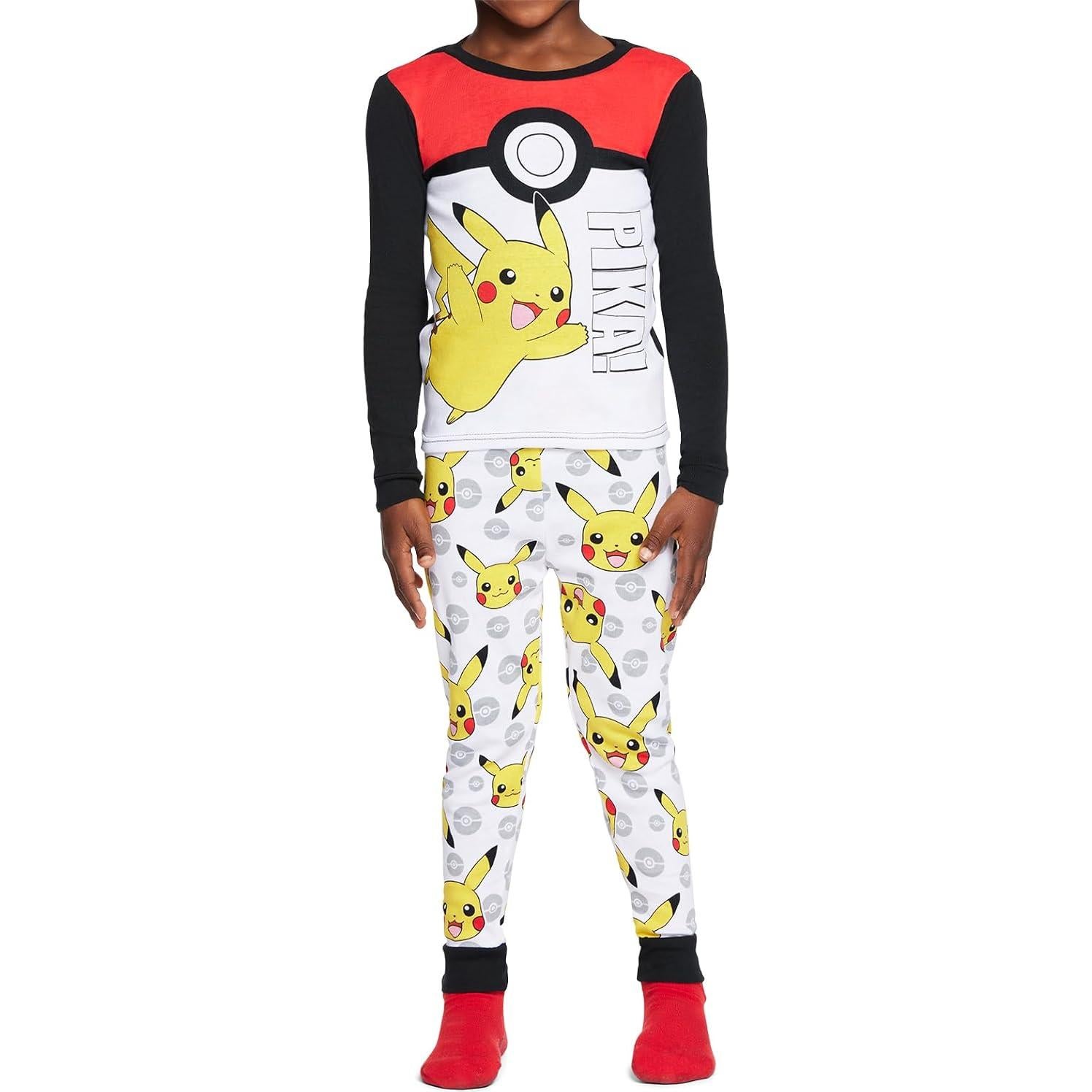 Pijama ajustado para niños Pokemon 6 piezas 100% algodón