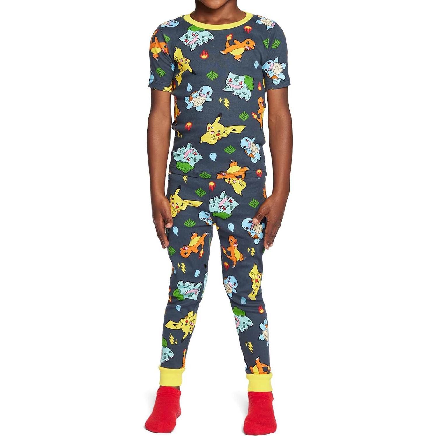 Pijama ajustado para niños Pokemon 6 piezas 100% algodón