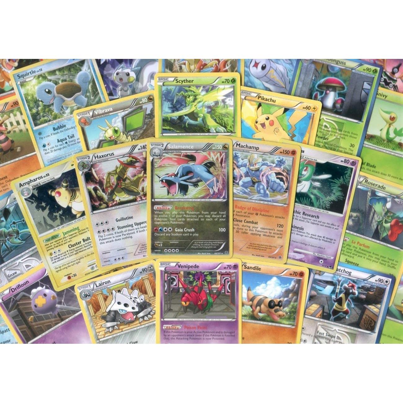 Lote de 150 cartas Pokémon variadas + lata coleccionista