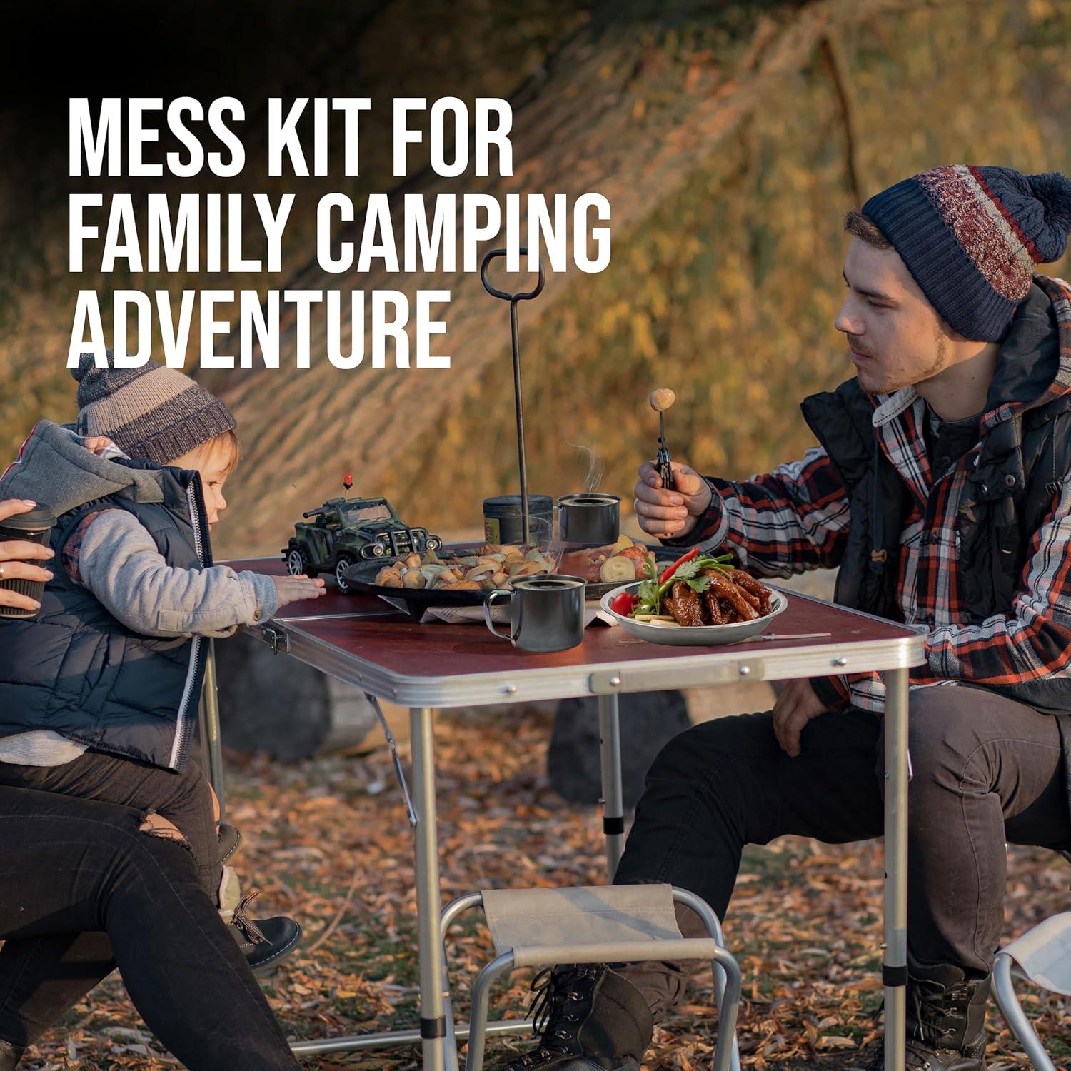 Juego de Utensilios de Camping FORTITUDE21 - Acero Inoxidable 15 Piezas