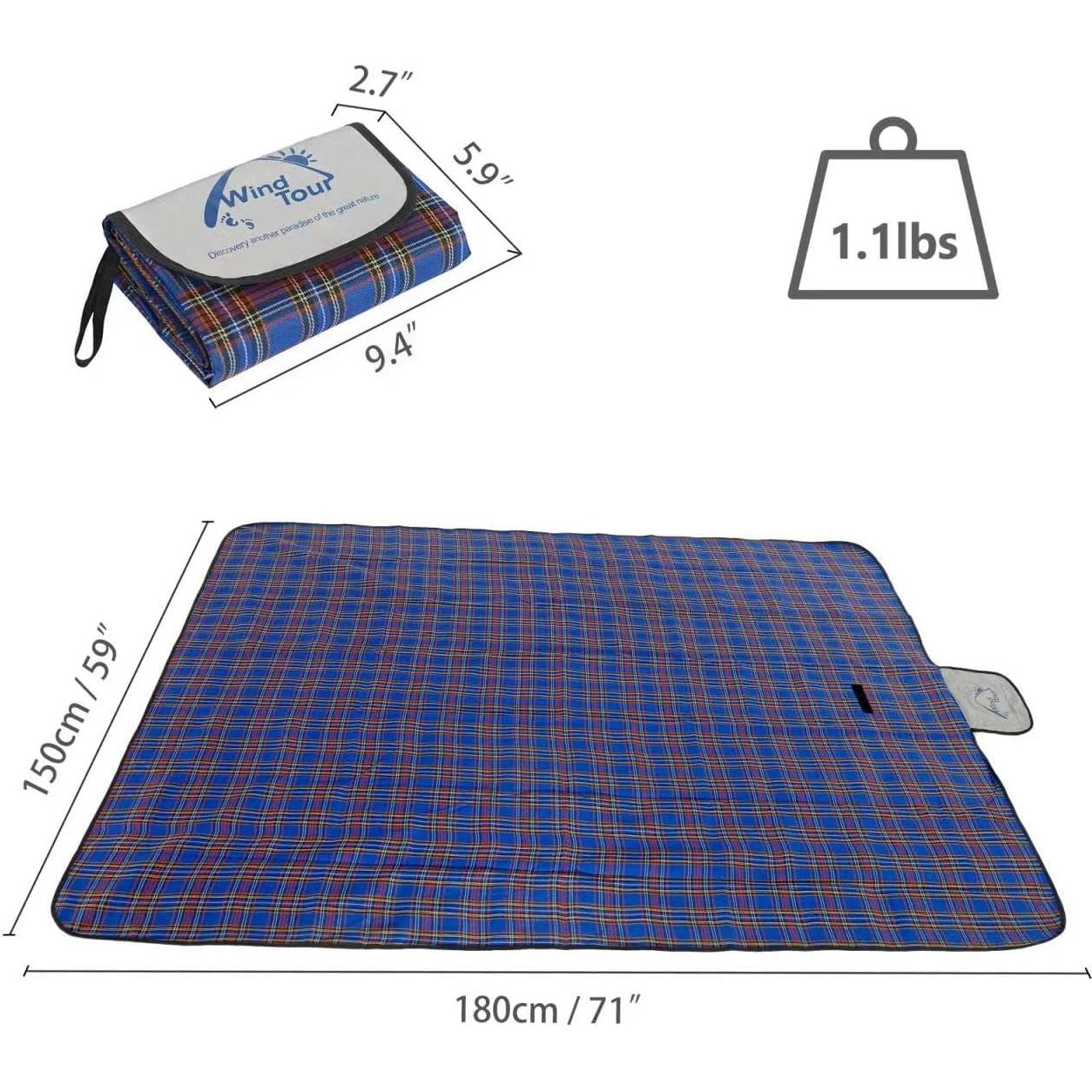 Manta de Picnic Impermeable Wind Tour 150x180 cm Azul