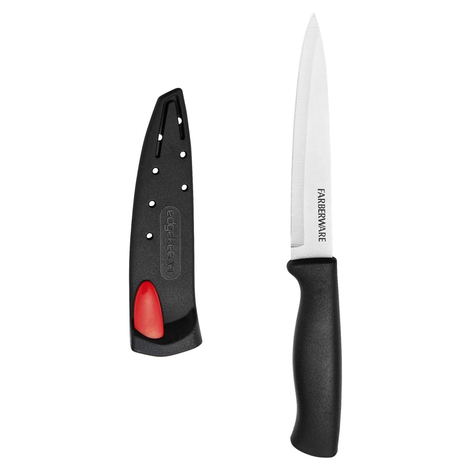 Cuchillo de Utilidad Farberware 11.43 cm con Afilador Negro
