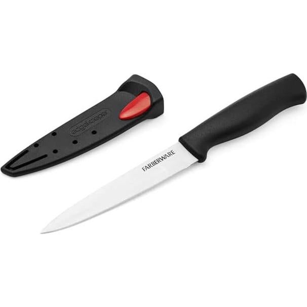 Cuchillo de Utilidad Farberware 11.43 cm con Afilador Negro
