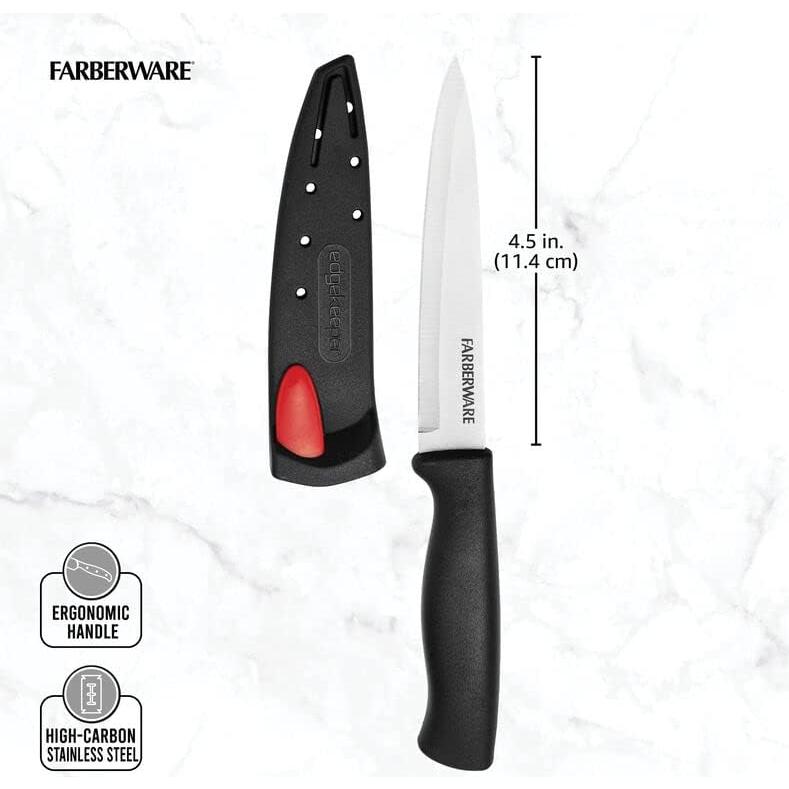 Cuchillo de Utilidad Farberware 11.43 cm con Afilador Negro