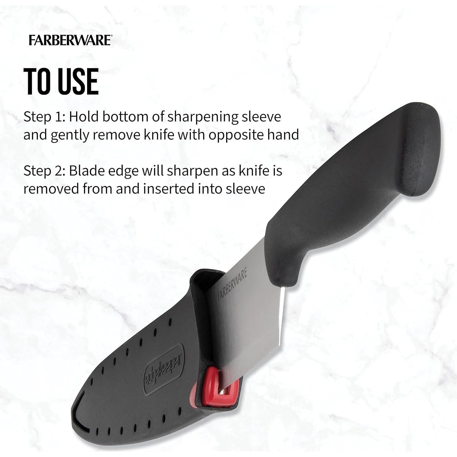 Cuchillo de Utilidad Farberware 11.43 cm con Afilador Negro