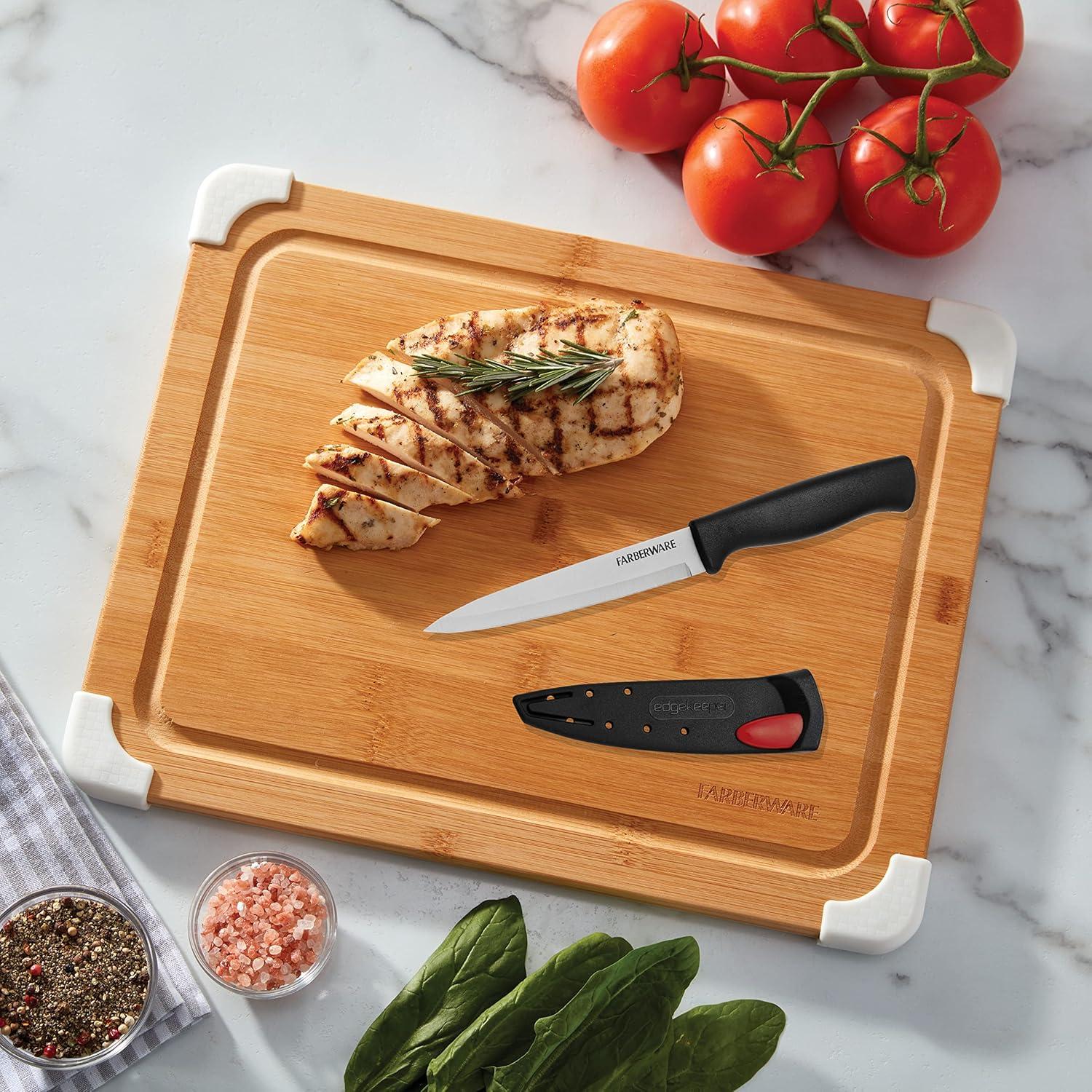 Cuchillo de Utilidad Farberware 11.43 cm con Afilador Negro