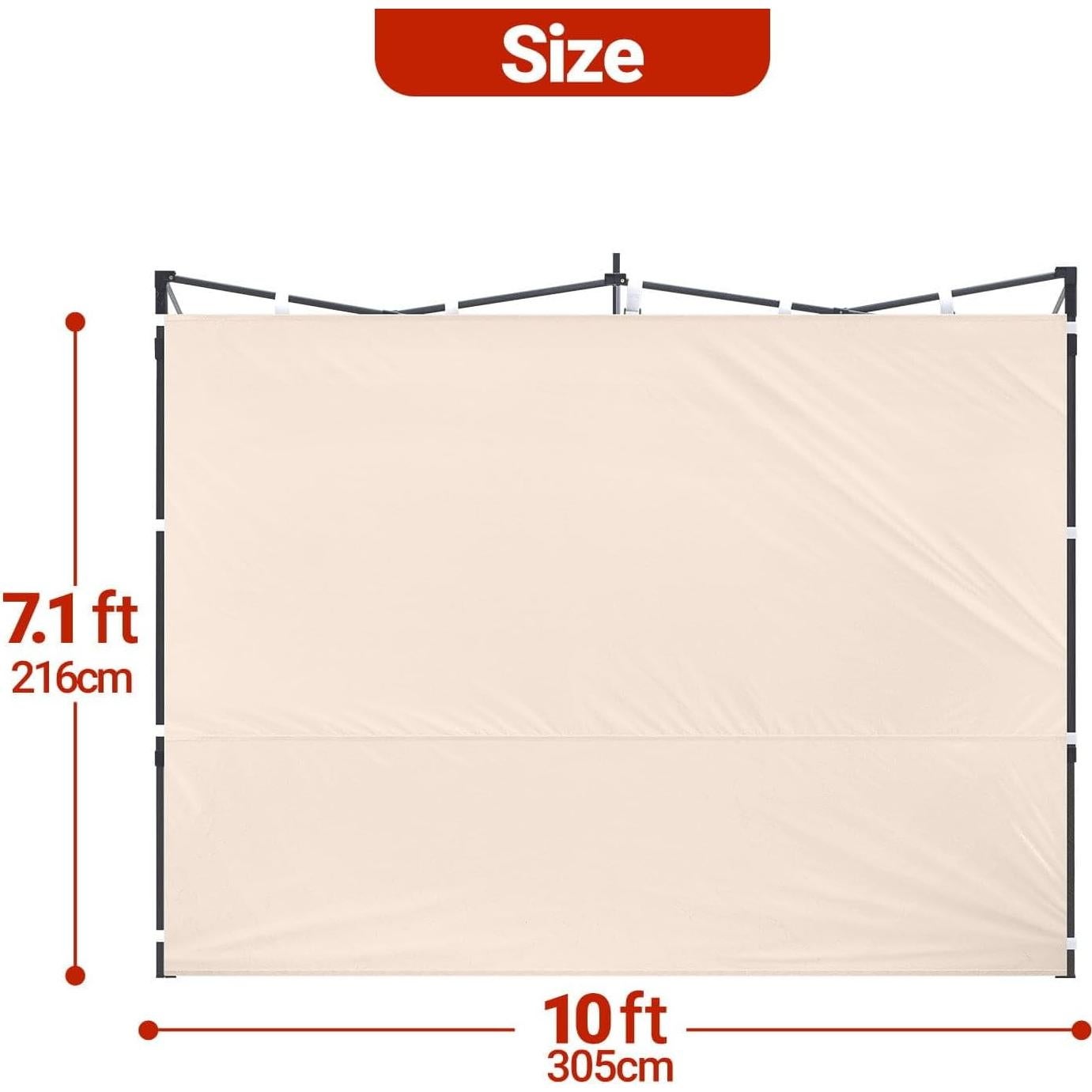 Lado de Toldo 10x10 Caqui CLAETF Oxford Impermeable UV 50+
