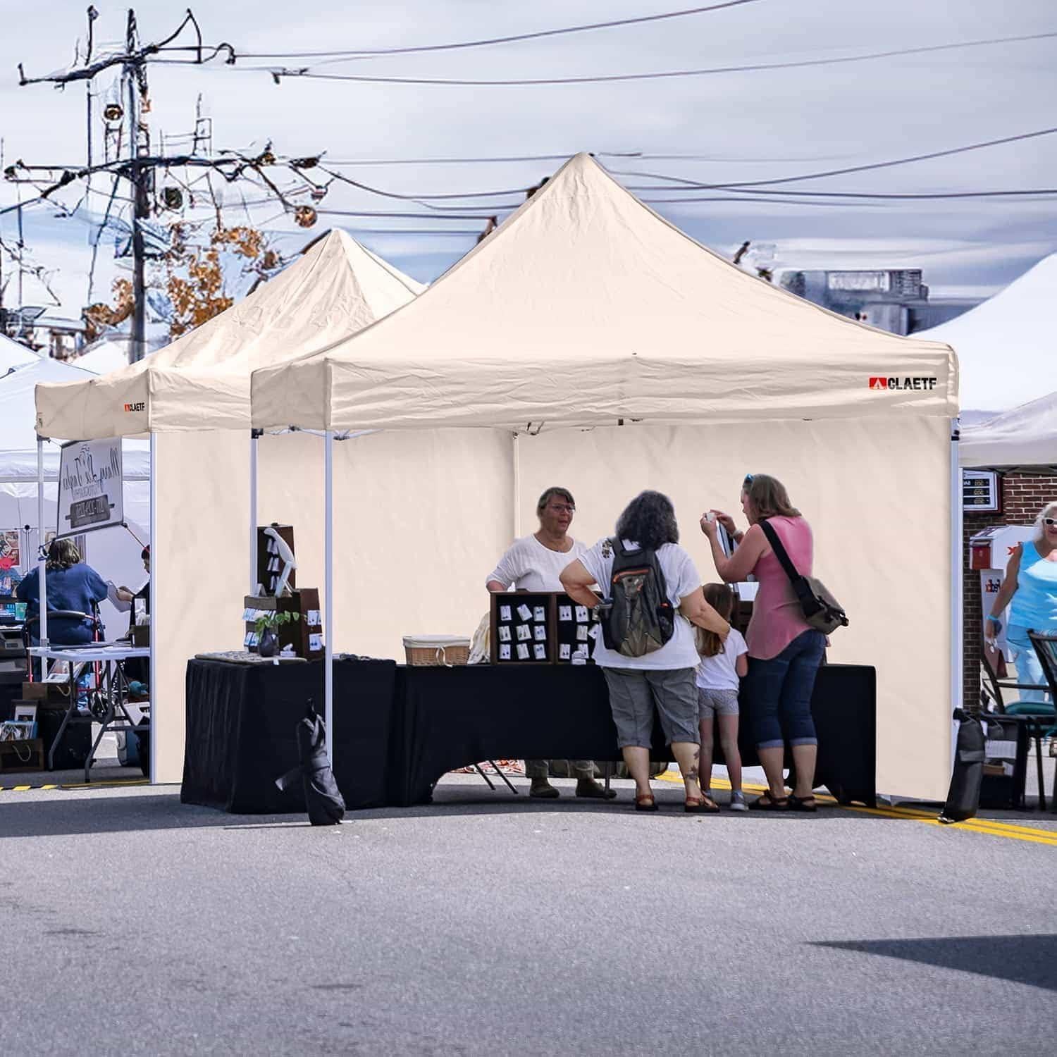 Lado de Toldo 10x10 Caqui CLAETF Oxford Impermeable UV 50+