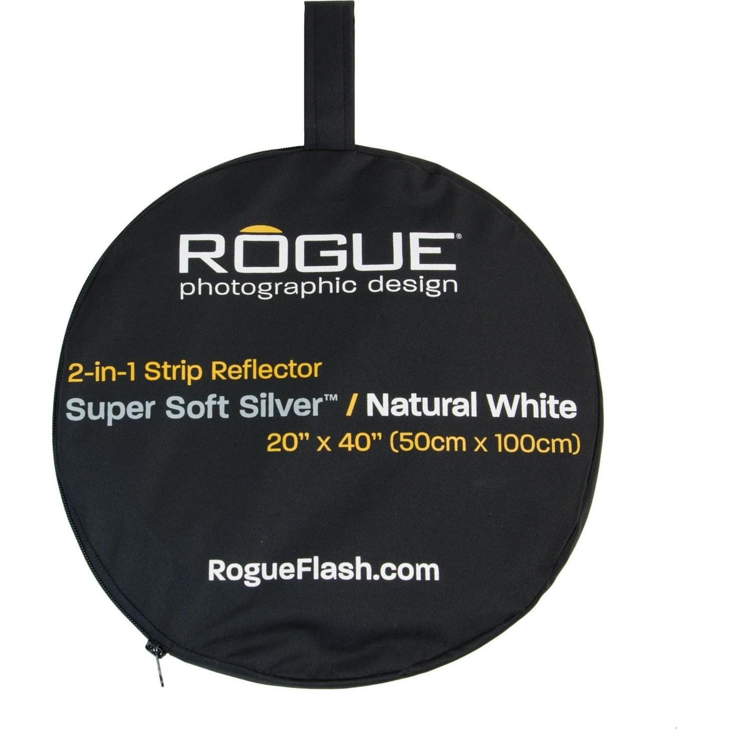 Reflector Fotográfico Colapsable Rogue 20x50cm Plata Suave/Blanco