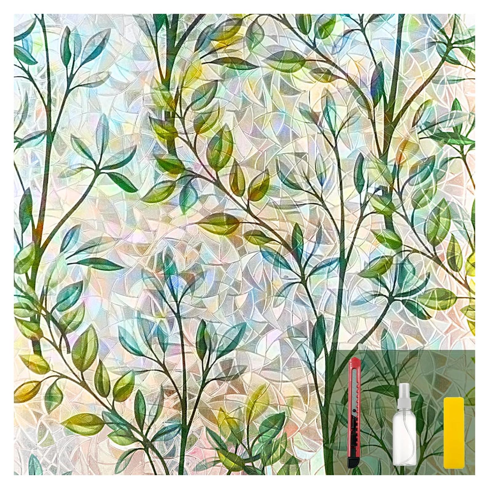 Película Decorativa para Ventanas INEFARO Hojas Arcoíris 44.5x200 cm