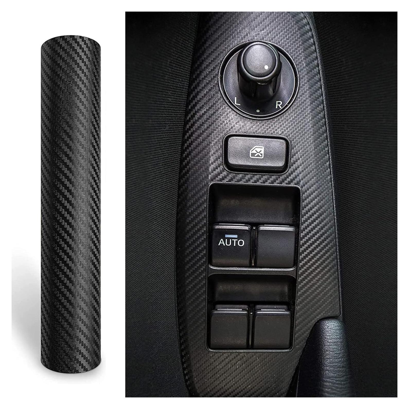 Envoltura de Vinilo de Fibra de Carbono Negra 3D 1.27m x 30cm