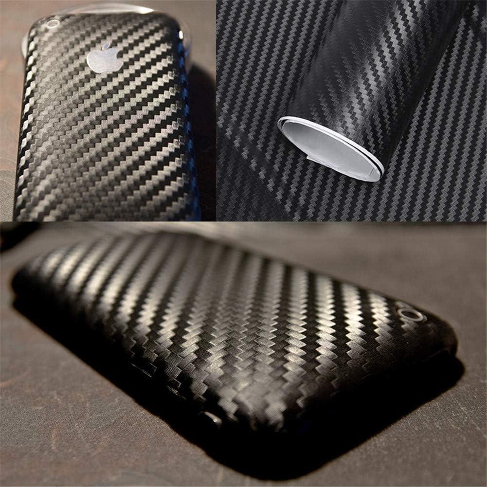 Envoltura de Vinilo de Fibra de Carbono Negra 3D 1.27m x 30cm