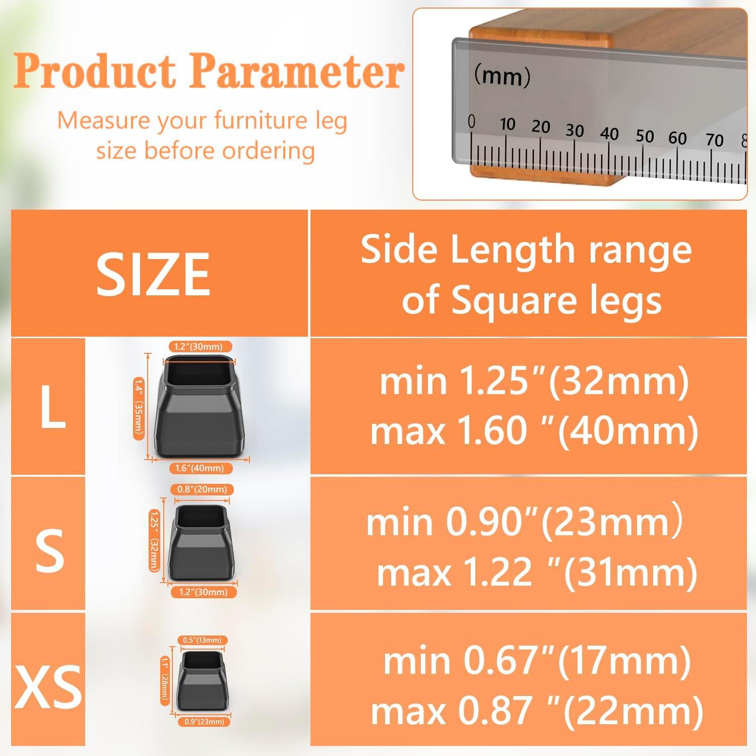 16 Protectores de Suelo para Patas de Sillas BAIPOK - Silicona y Fieltro