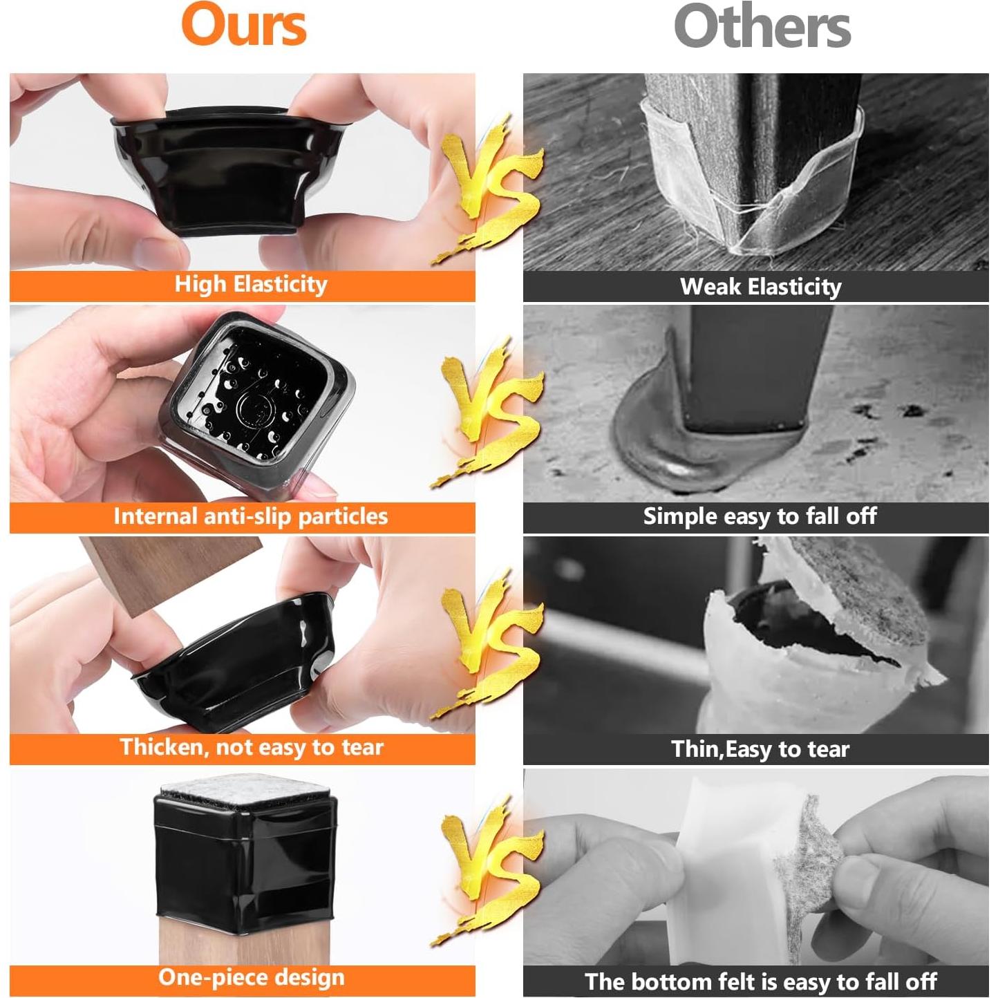 16 Protectores de Suelo para Patas de Sillas BAIPOK - Silicona y Fieltro