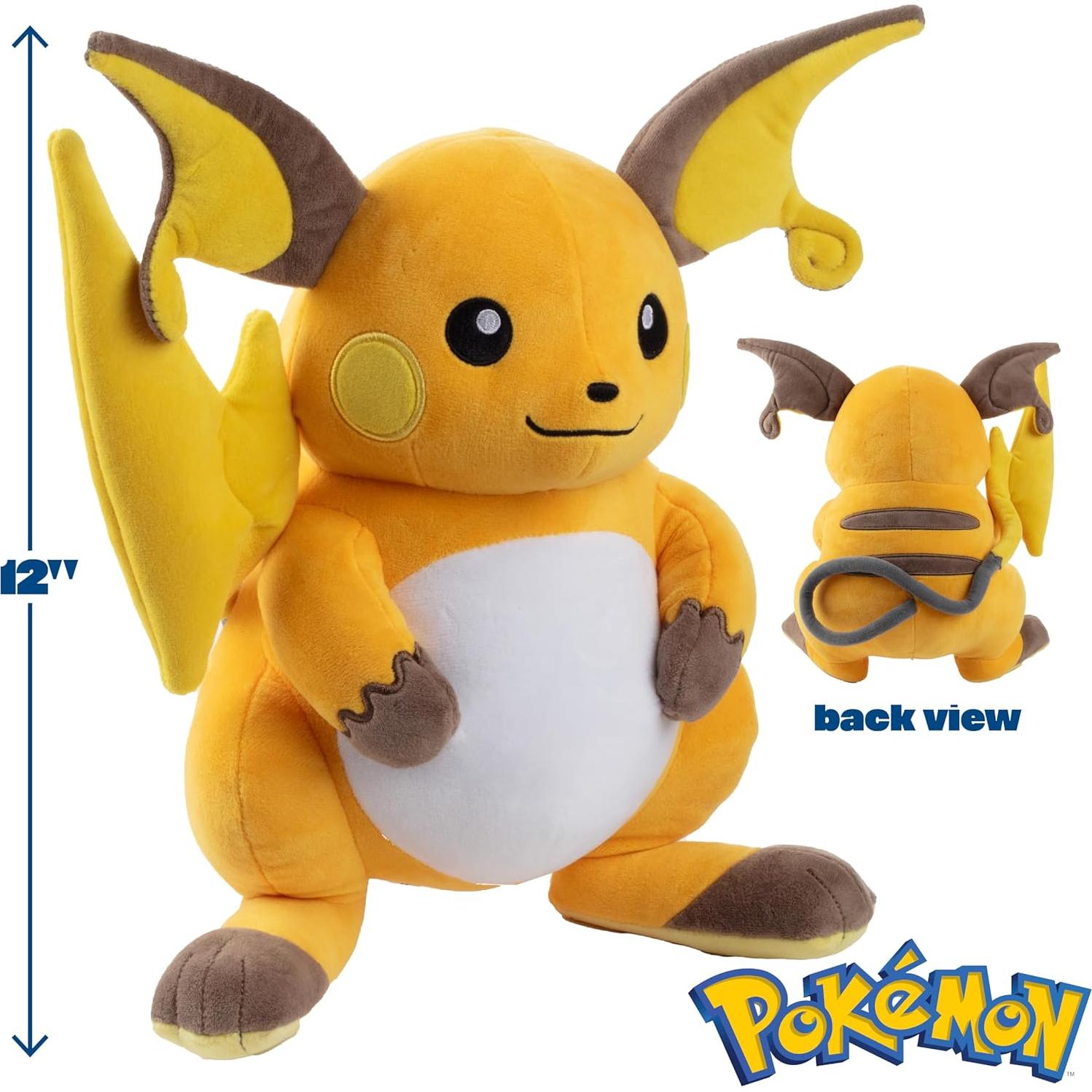 Peluche Raichu 30 cm y Pikachu 20 cm - Set Evolución Pokémon