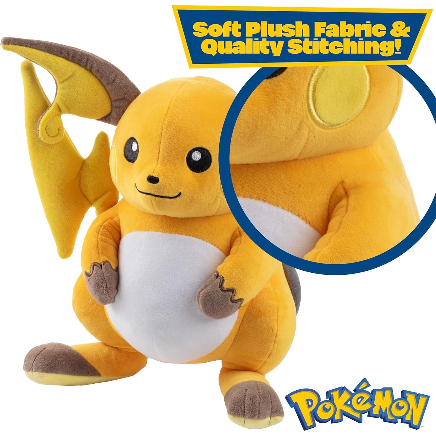 Peluche Raichu 30 cm y Pikachu 20 cm - Set Evolución Pokémon