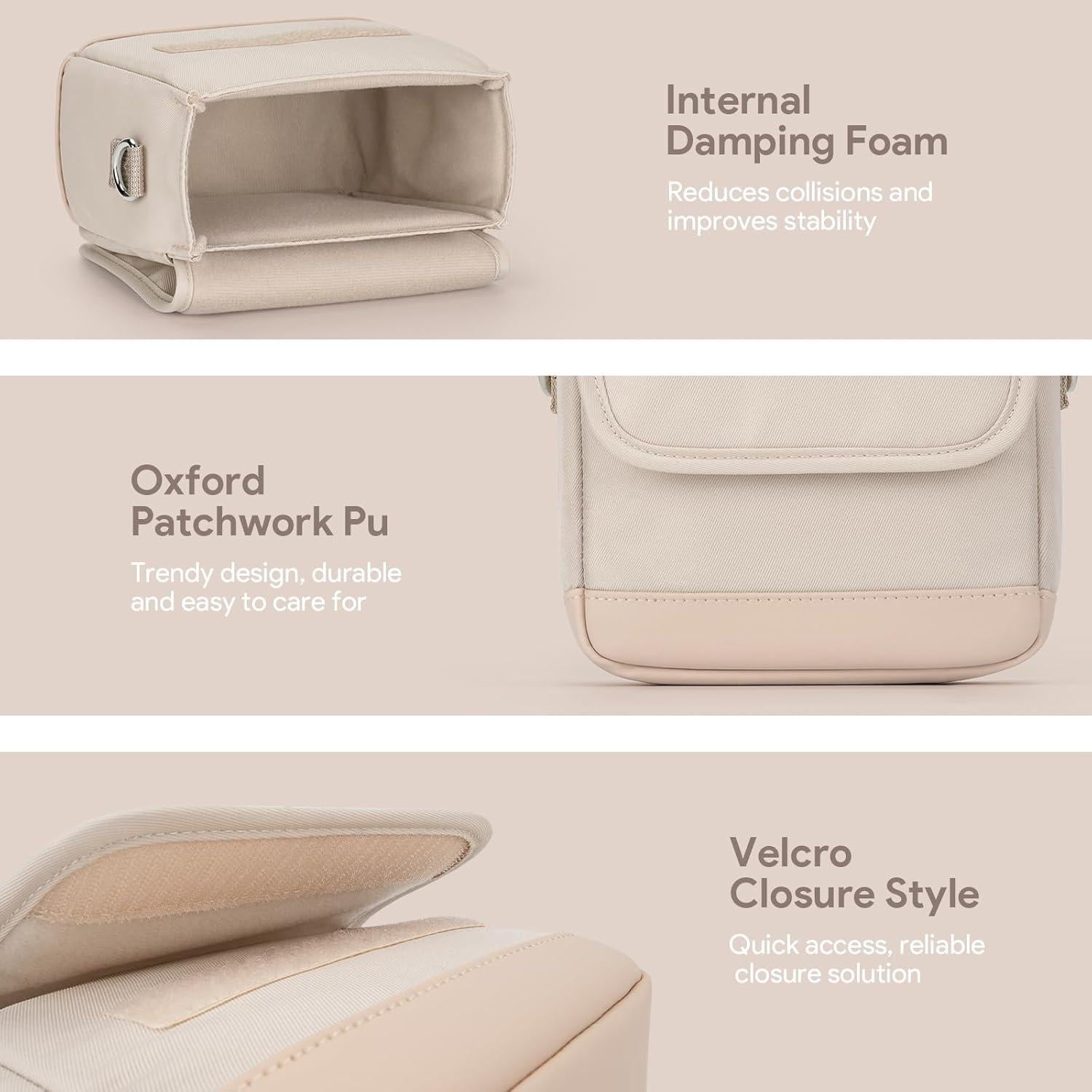 Funda de cámara Instax Beige compatible Mini 12/11/40/99/EVO