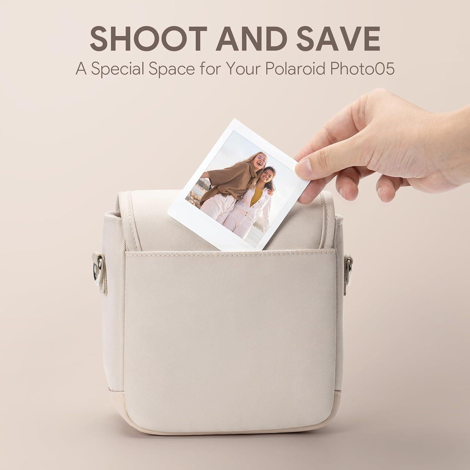 Funda de cámara Instax Beige compatible Mini 12/11/40/99/EVO