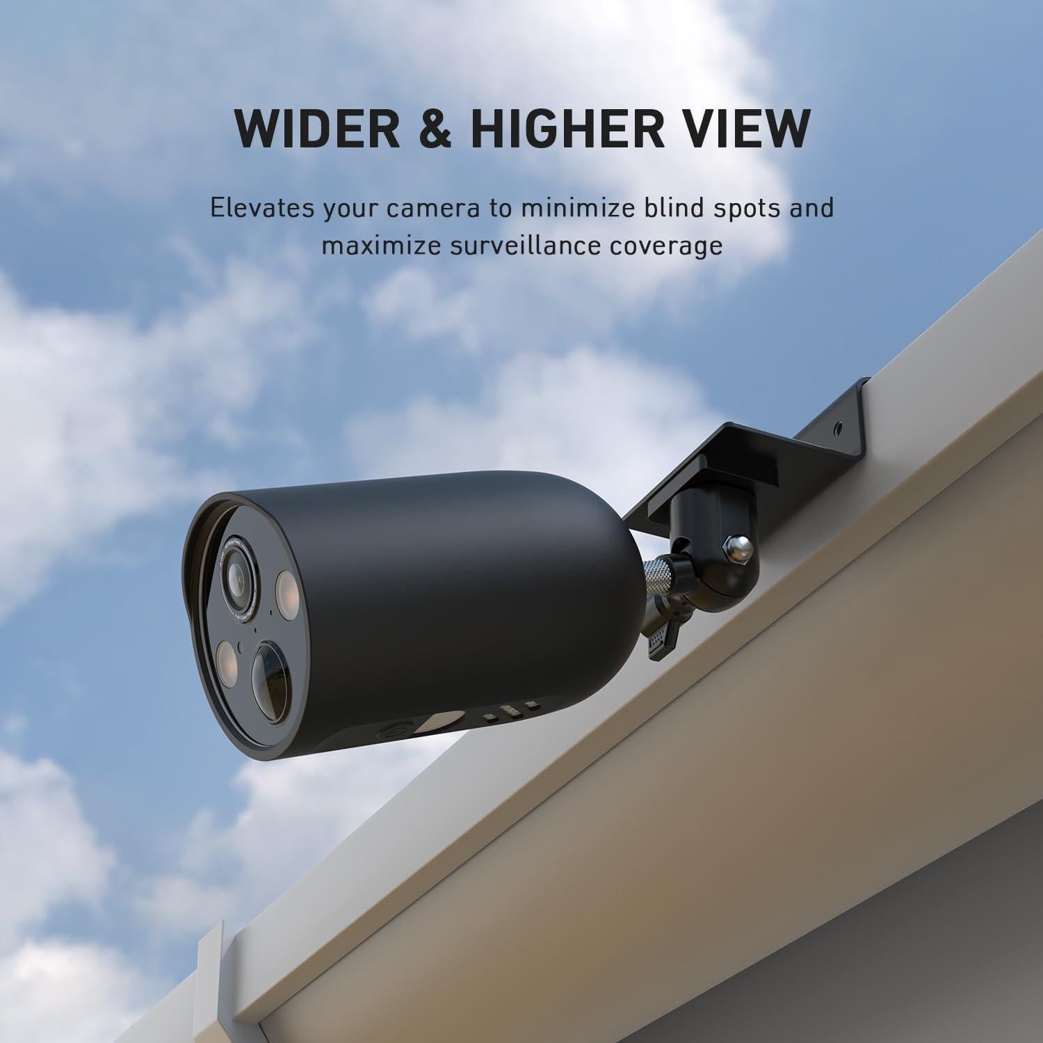 Soporte de canalón Holicfun para cámaras de seguridad - Ajustable 360°