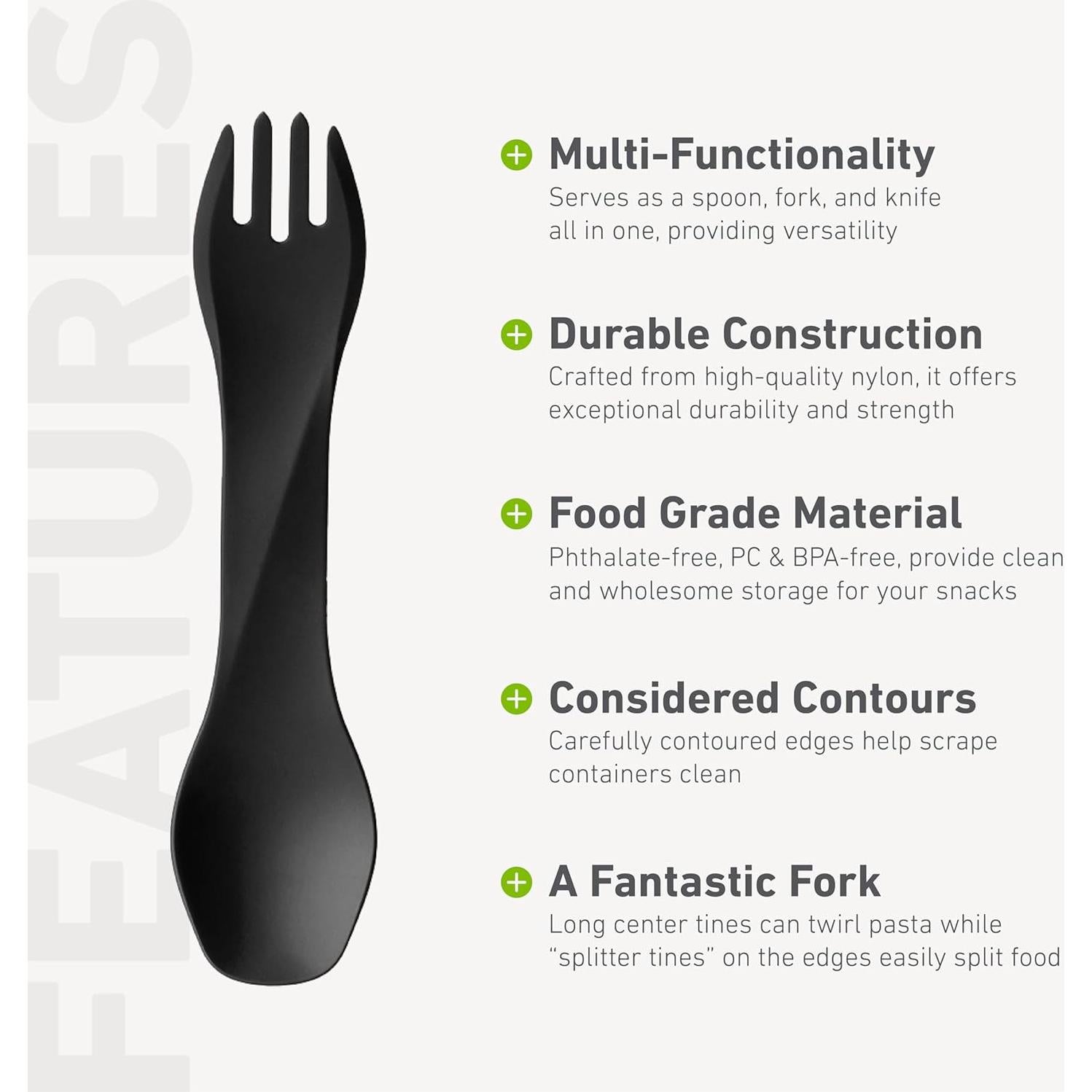 humangear GoBites Uno Spork Multifuncional Negro 13.6g