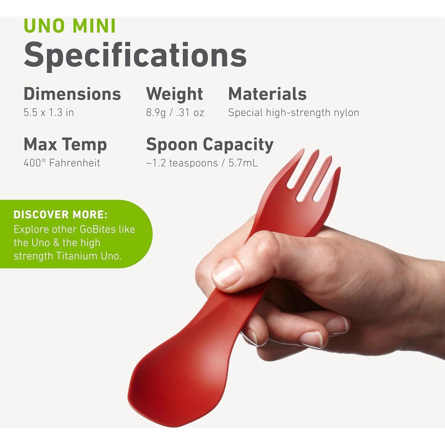 humangear GoBites Uno Spork Multifuncional Negro 13.6g