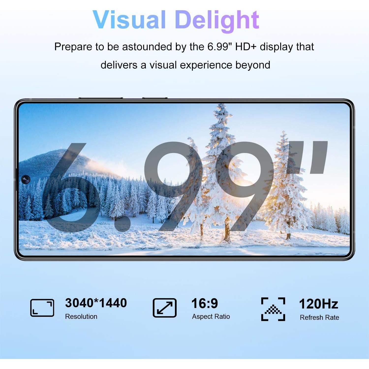 I25 Ultra Teléfono Android PYUNZGO 12GB RAM 512GB Azul Titanio