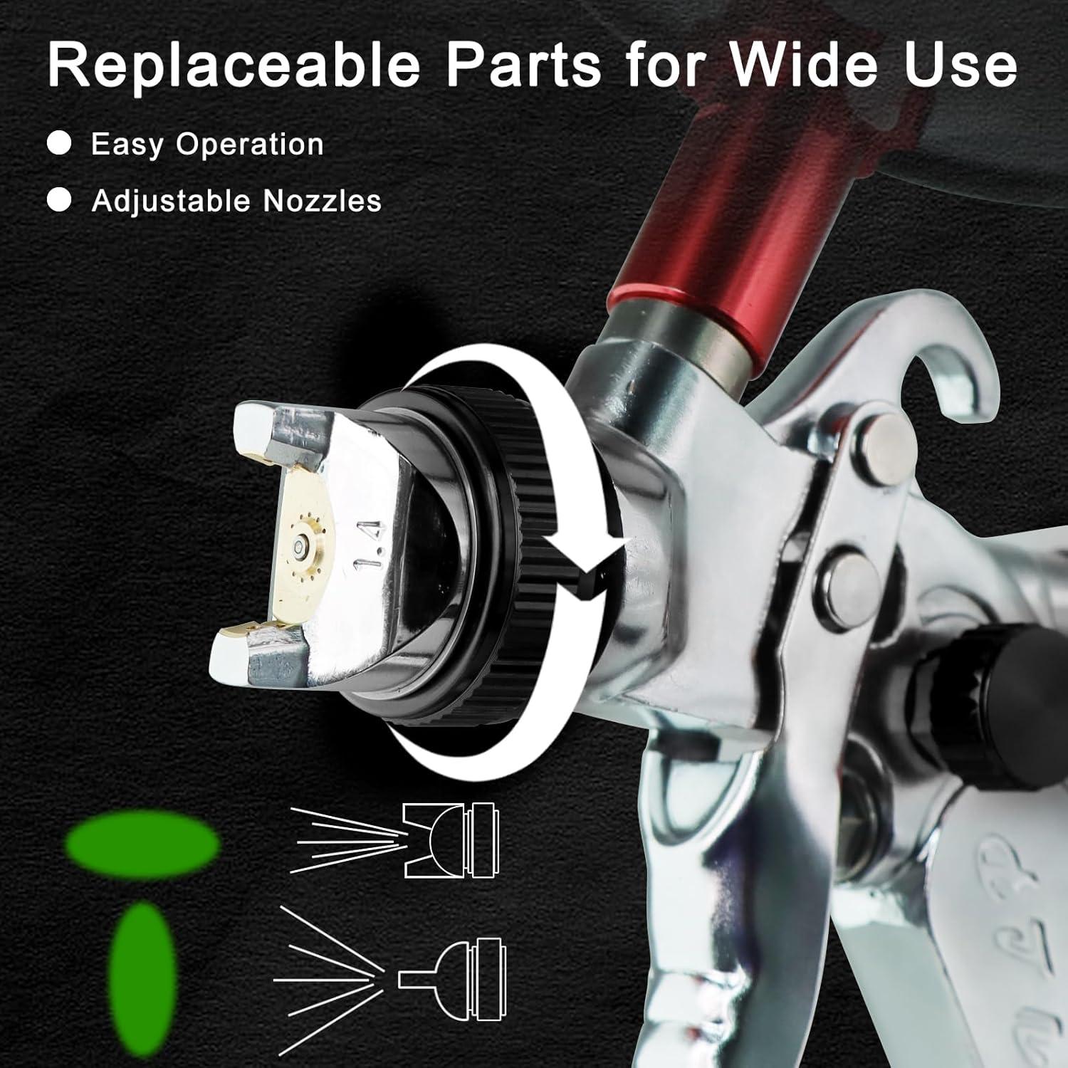 Pistola de Pulverización HVLP Aflybltol D0003 con 10 Copas 600ml