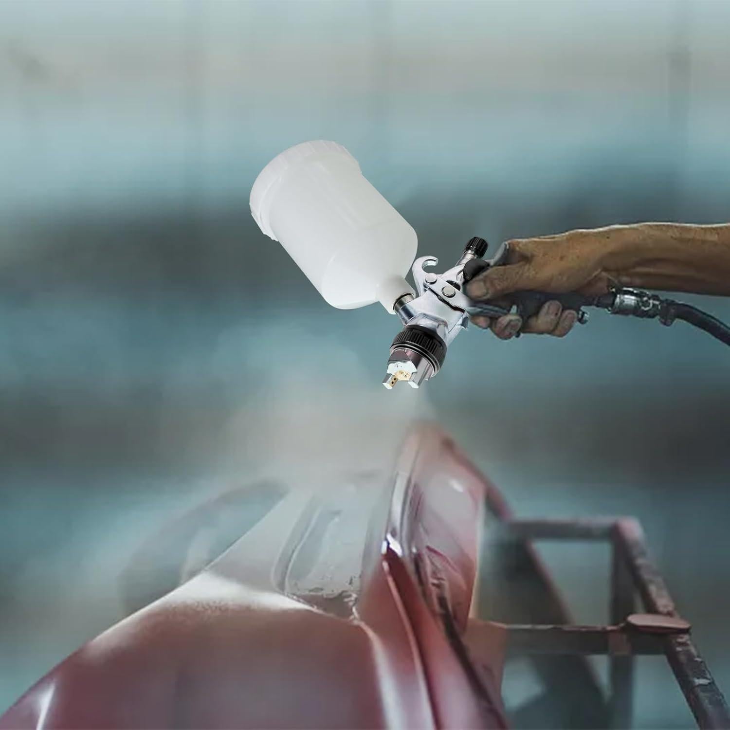 Pistola de Pulverización HVLP Aflybltol D0003 con 10 Copas 600ml