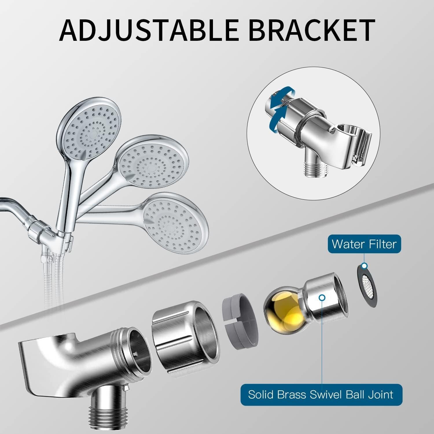 Cabezal de Ducha DOILIESE 5 Modos con Manguera 152.4 cm Cromo