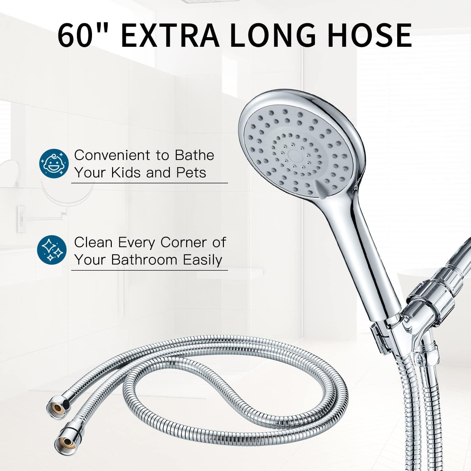 Cabezal de Ducha DOILIESE 5 Modos con Manguera 152.4 cm Cromo