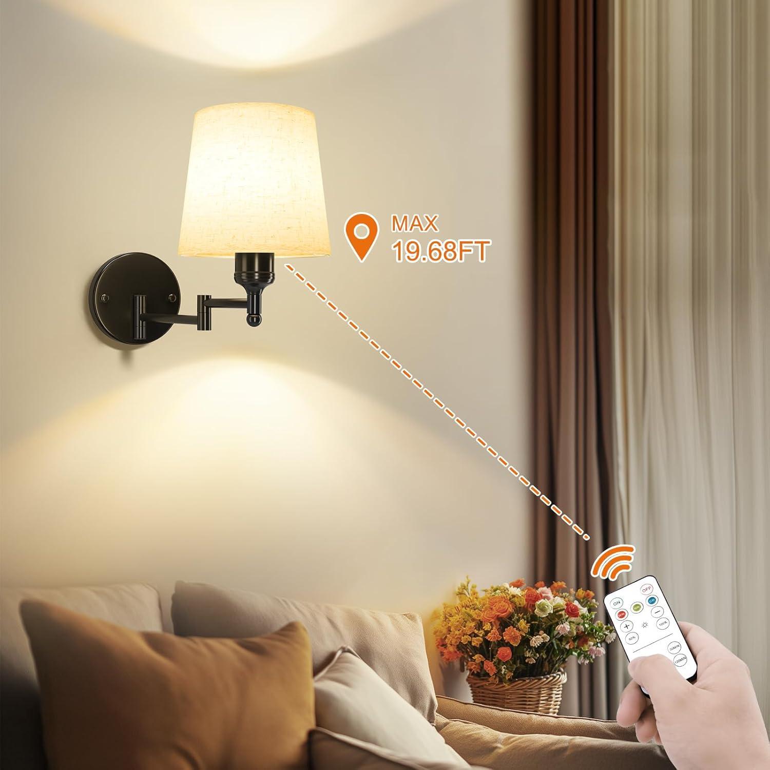 Apliques de Pared Recargables Frideko Set de 2 con Control Remoto