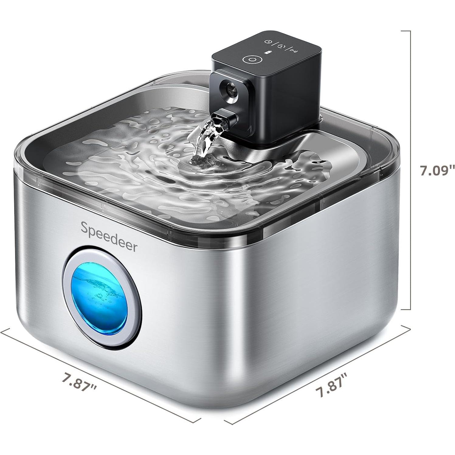 Fuente de Agua Inalámbrica para Gatos Speedeer 4L Acero Inoxidable