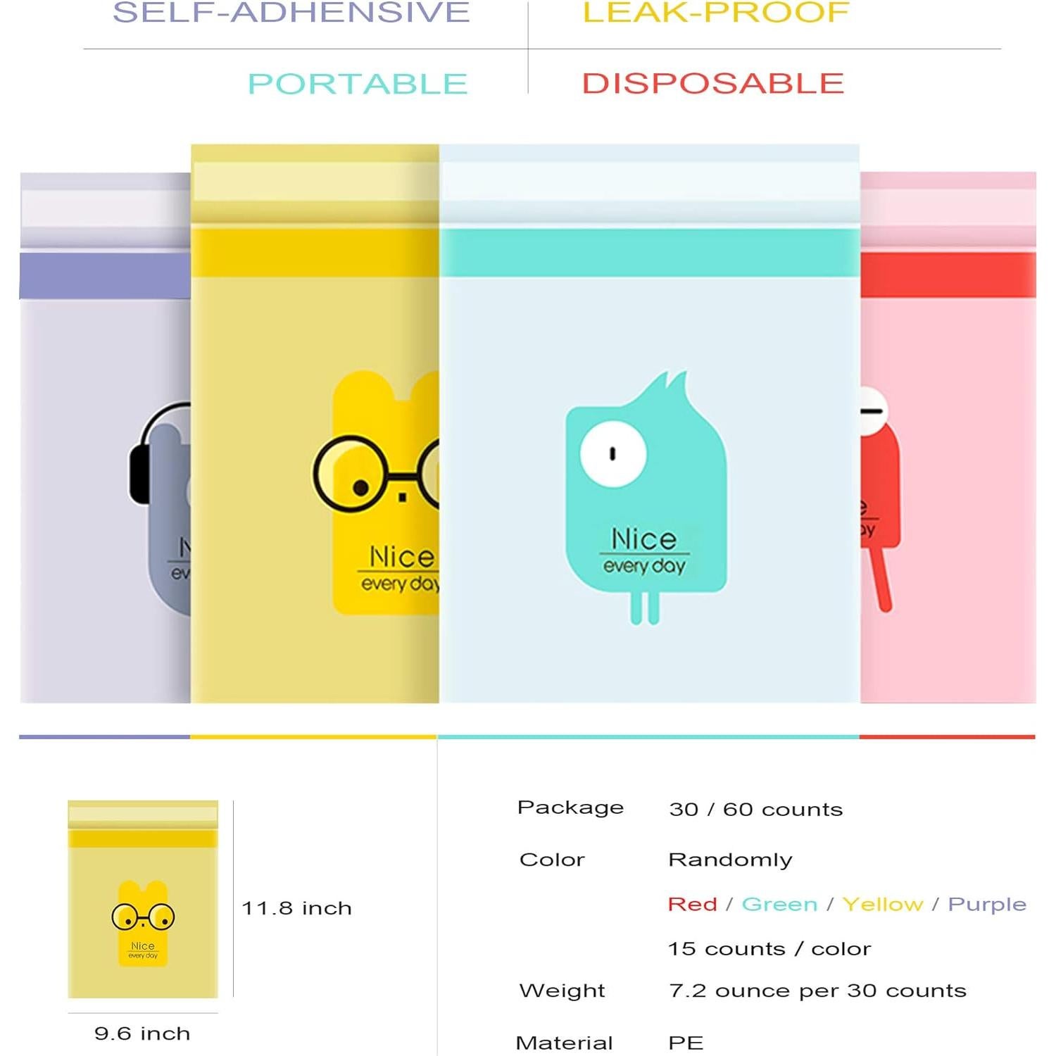 Bolsa de Basura Desechable Starryland 30 Unidades Coloridas