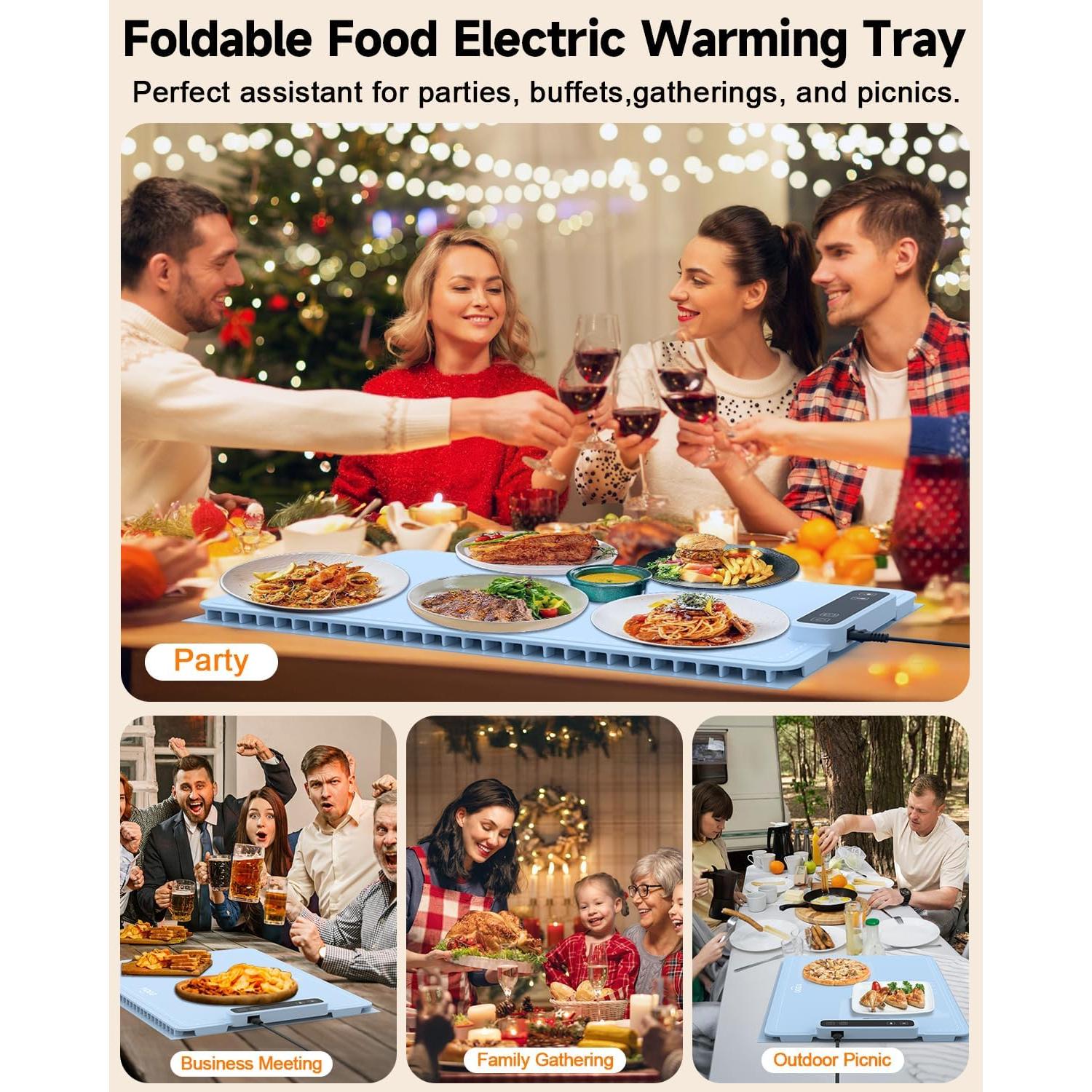 Bandeja Calentadora Eléctrica YIDOO de Silicona 300W con 5 Temperaturas