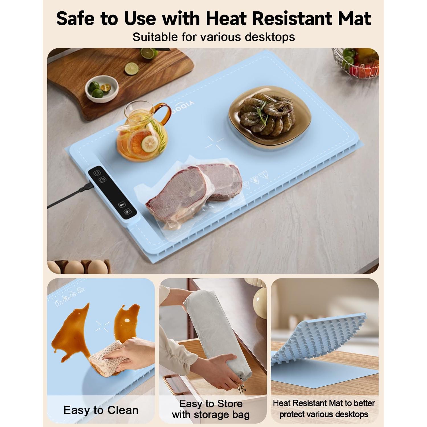 Bandeja Calentadora Eléctrica YIDOO de Silicona 300W con 5 Temperaturas