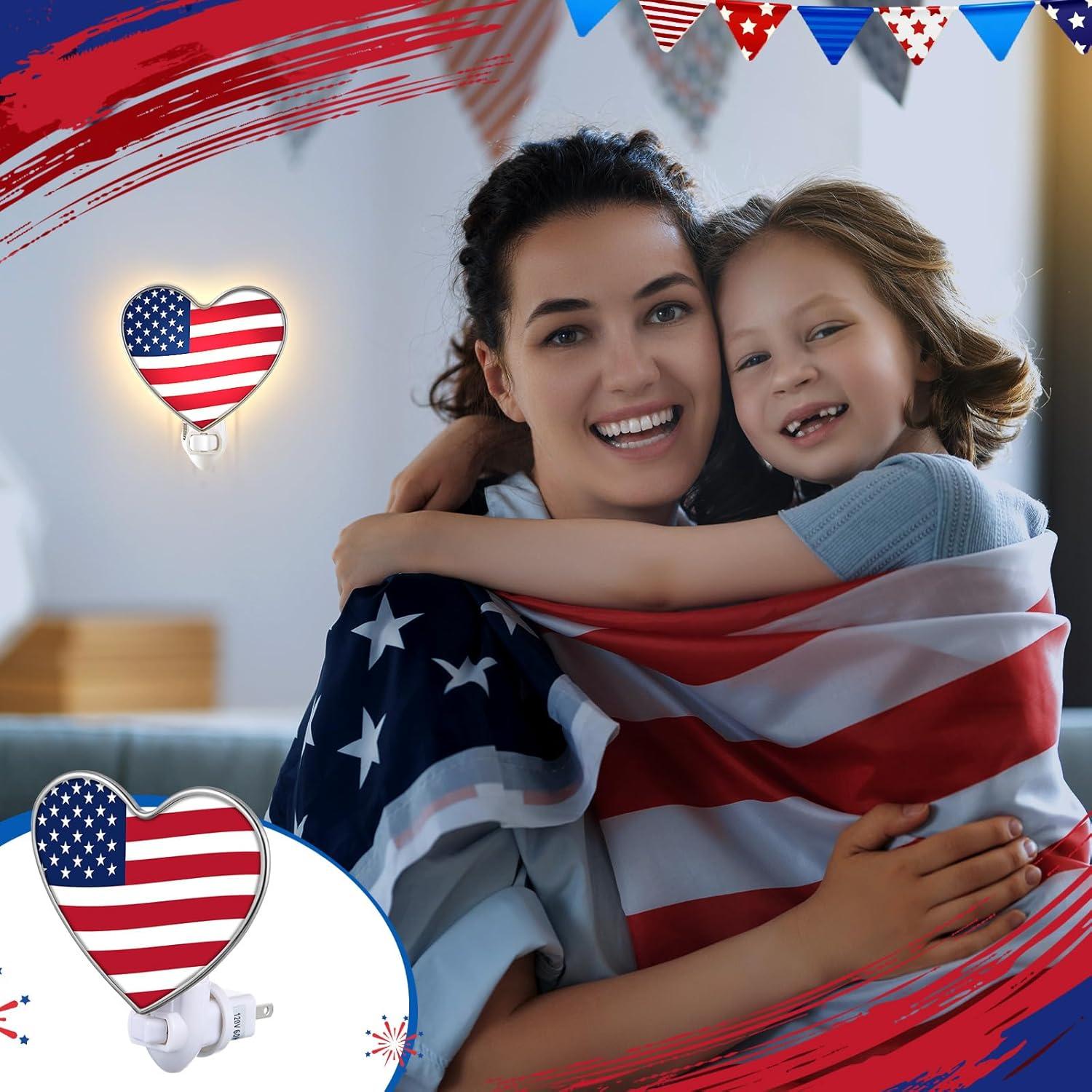 Luz Nocturna LED Corazón Kittmip 10x12.45cm Patriótica