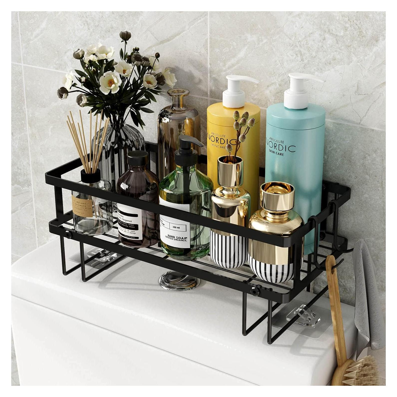 Organizador de Baño Godboat - Estante Flotante Negro 1-Nivel