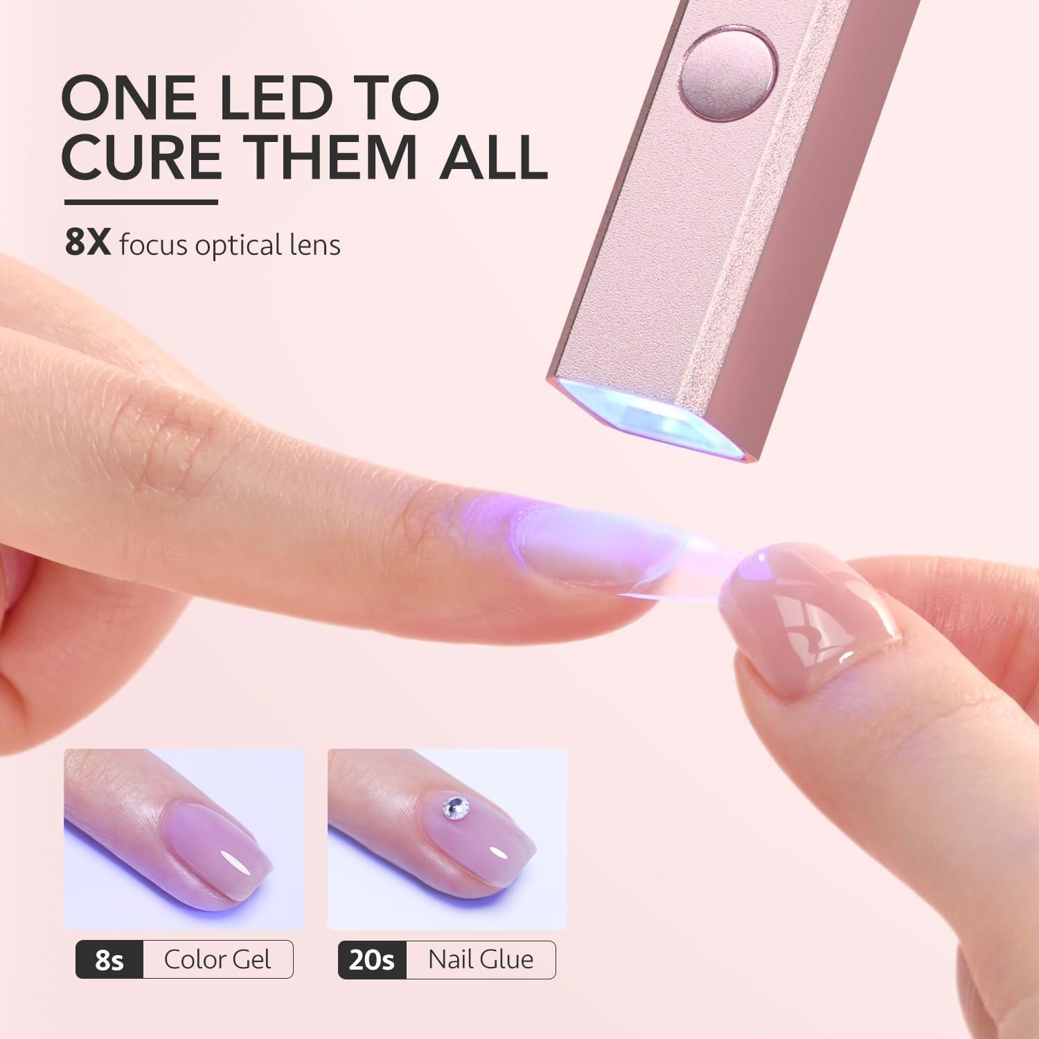 Lámpara de Uñas Inalámbrica GAOY Mini UV Oro Rosa 340g