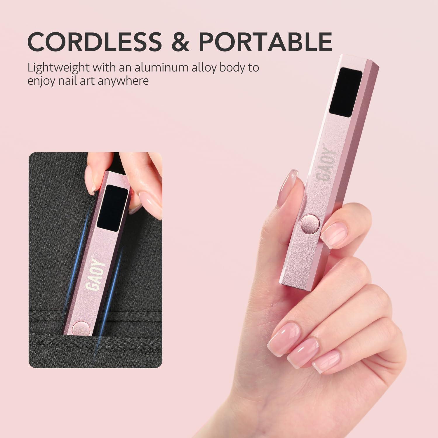 Lámpara de Uñas Inalámbrica GAOY Mini UV Oro Rosa 340g