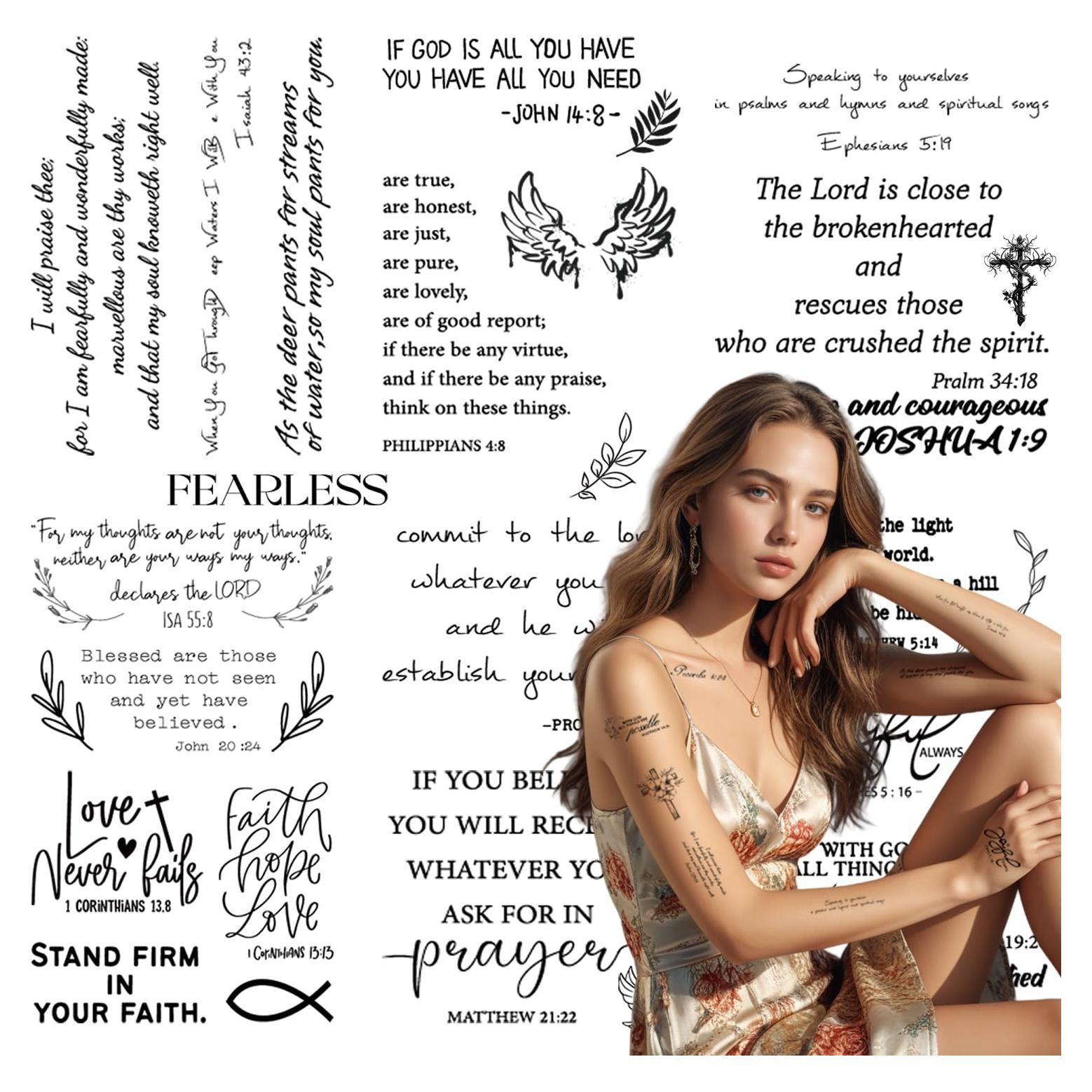 72 Tatuajes Temporales Cristianos JoyfulGlam Citas Inspiradoras