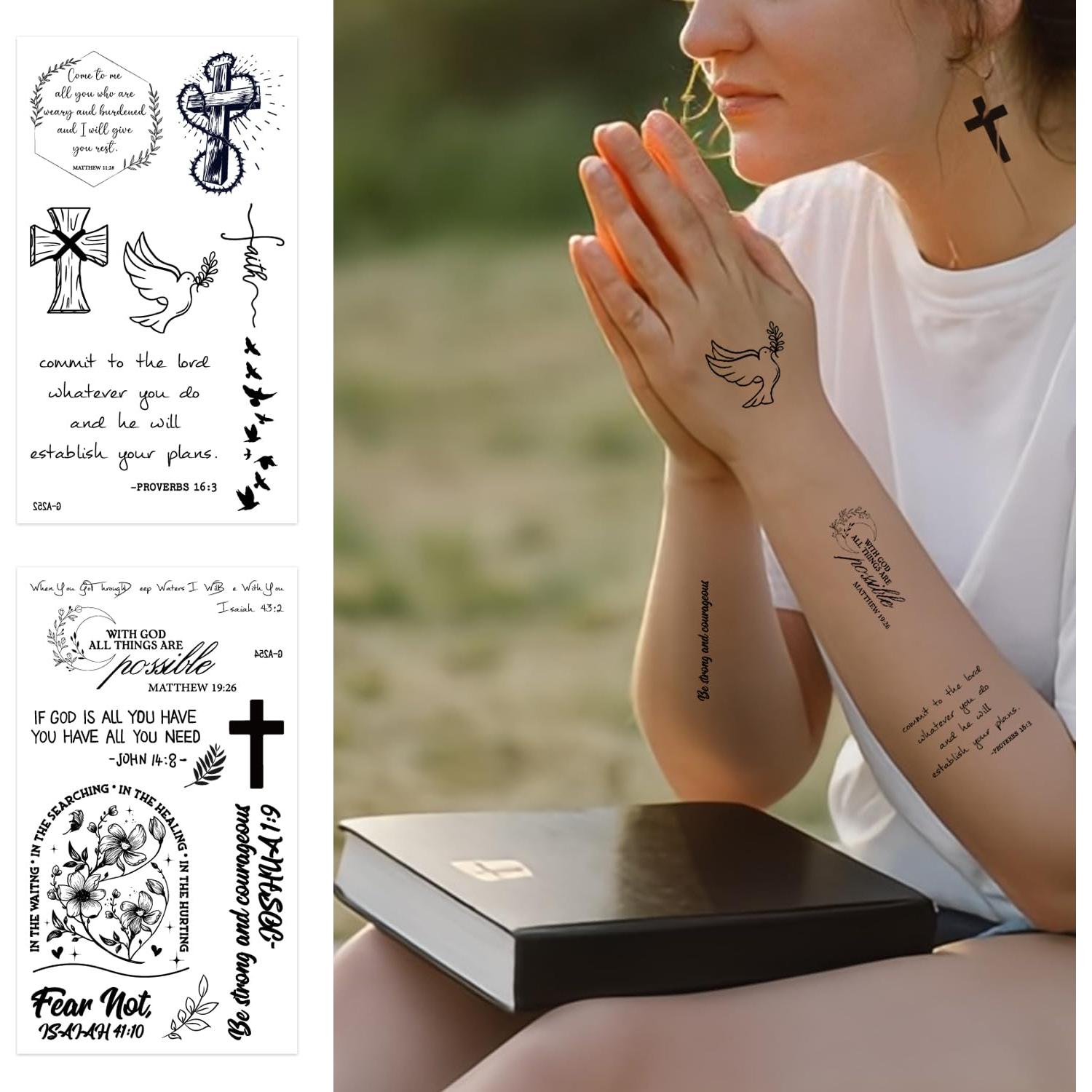 72 Tatuajes Temporales Cristianos JoyfulGlam Citas Inspiradoras