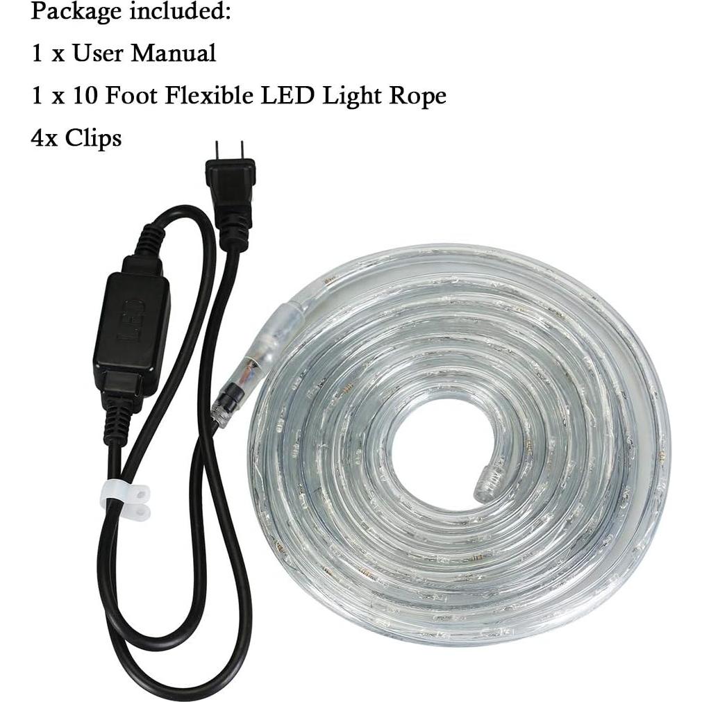 Cuerda de Luz LED 10 pies Buyagn Blanca Cálida Impermeable