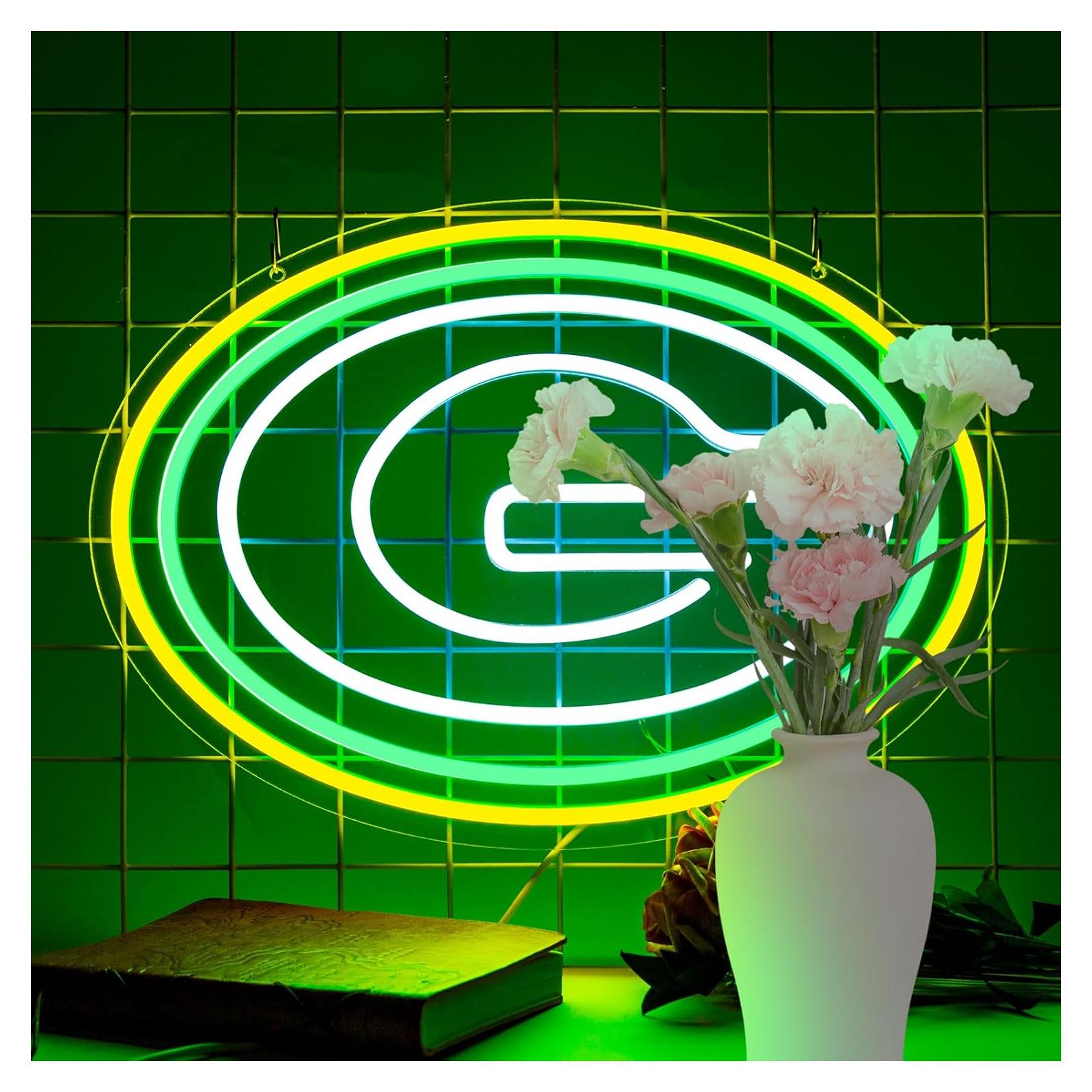 Luz de Neón Verde LED Saly Ror 42.2x30.2 cm Decorativa