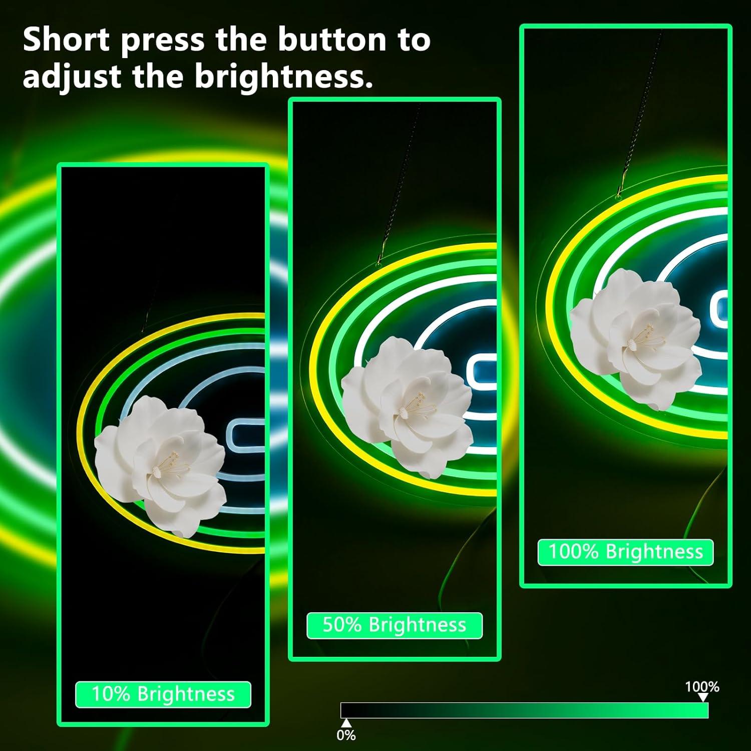 Luz de Neón Verde LED Saly Ror 42.2x30.2 cm Decorativa