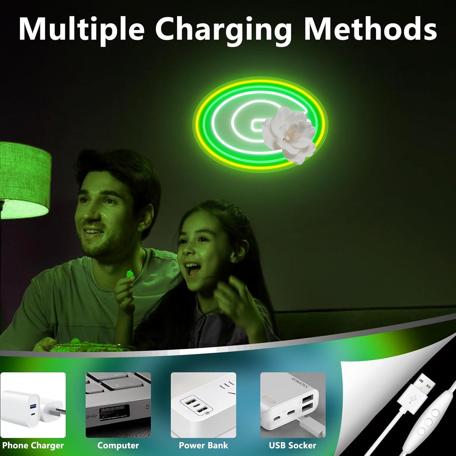 Luz de Neón Verde LED Saly Ror 42.2x30.2 cm Decorativa