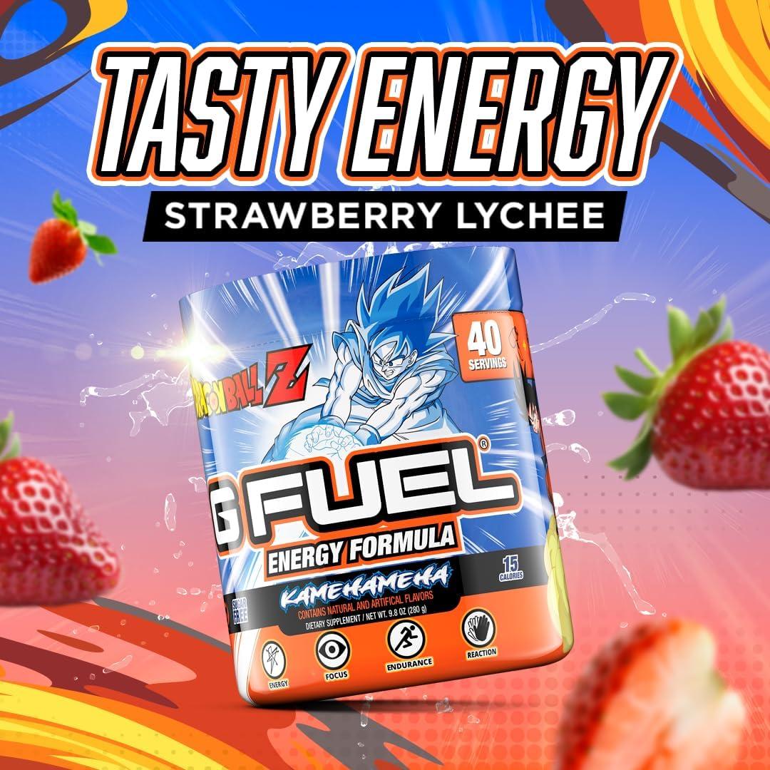 G Fuel Polvo Energético Dragon Ball Z Sabor Fresa Lychee 280g