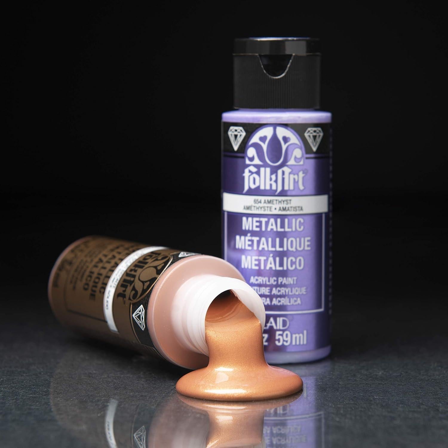 Juego de Pintura Acrílica FolkArt 18 Colores Metálicos 2 oz