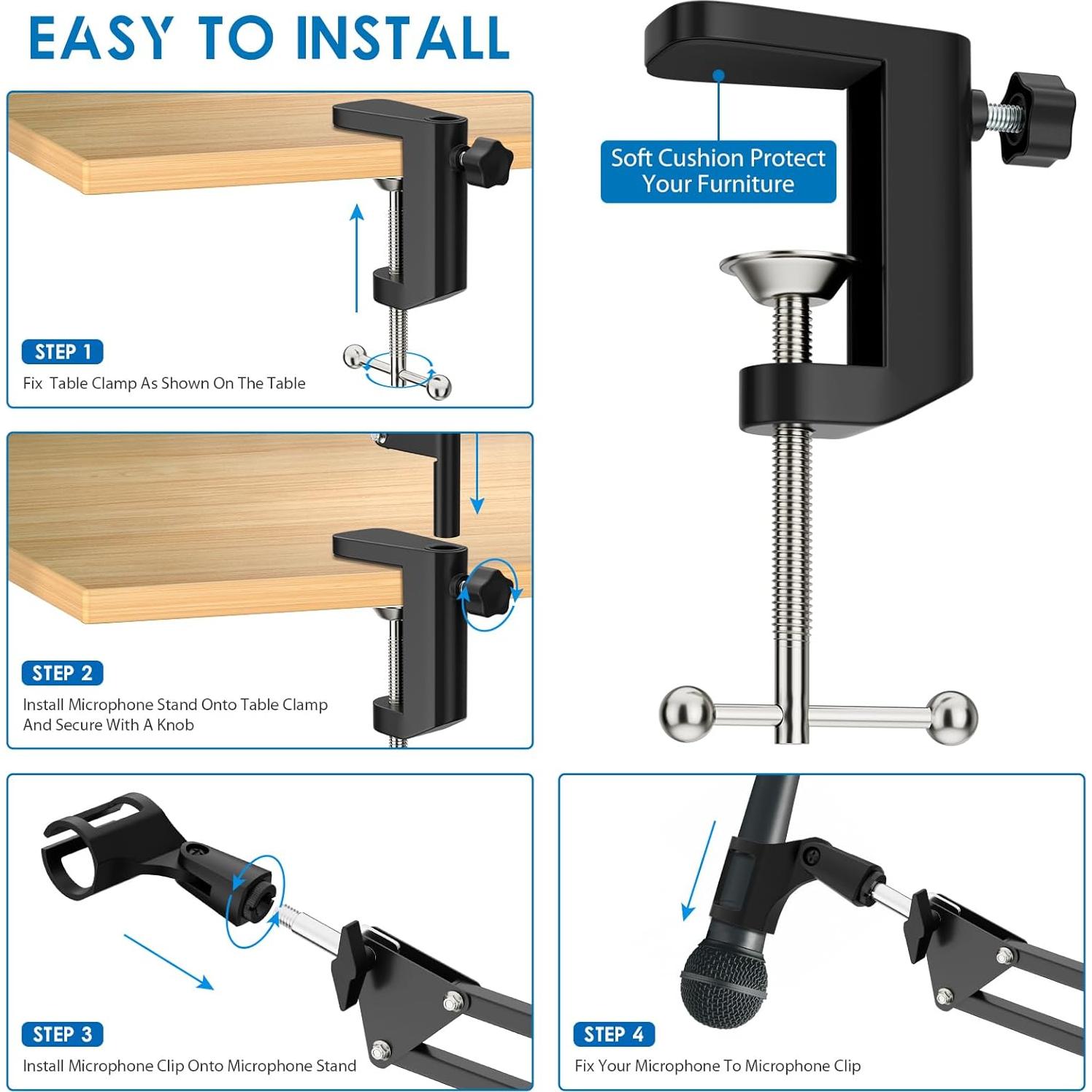 Soporte de Micrófono K KASONIC Ajustable Negro 0.54kg